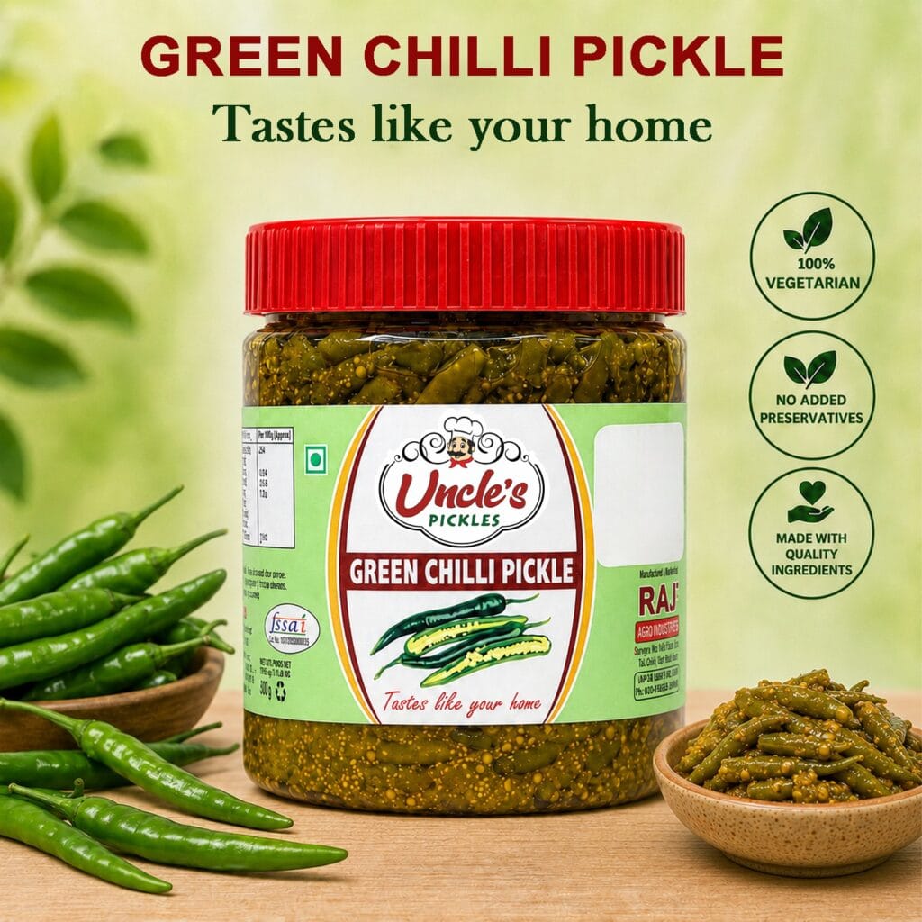 Green Chilli Pickle (Cut Pieces)