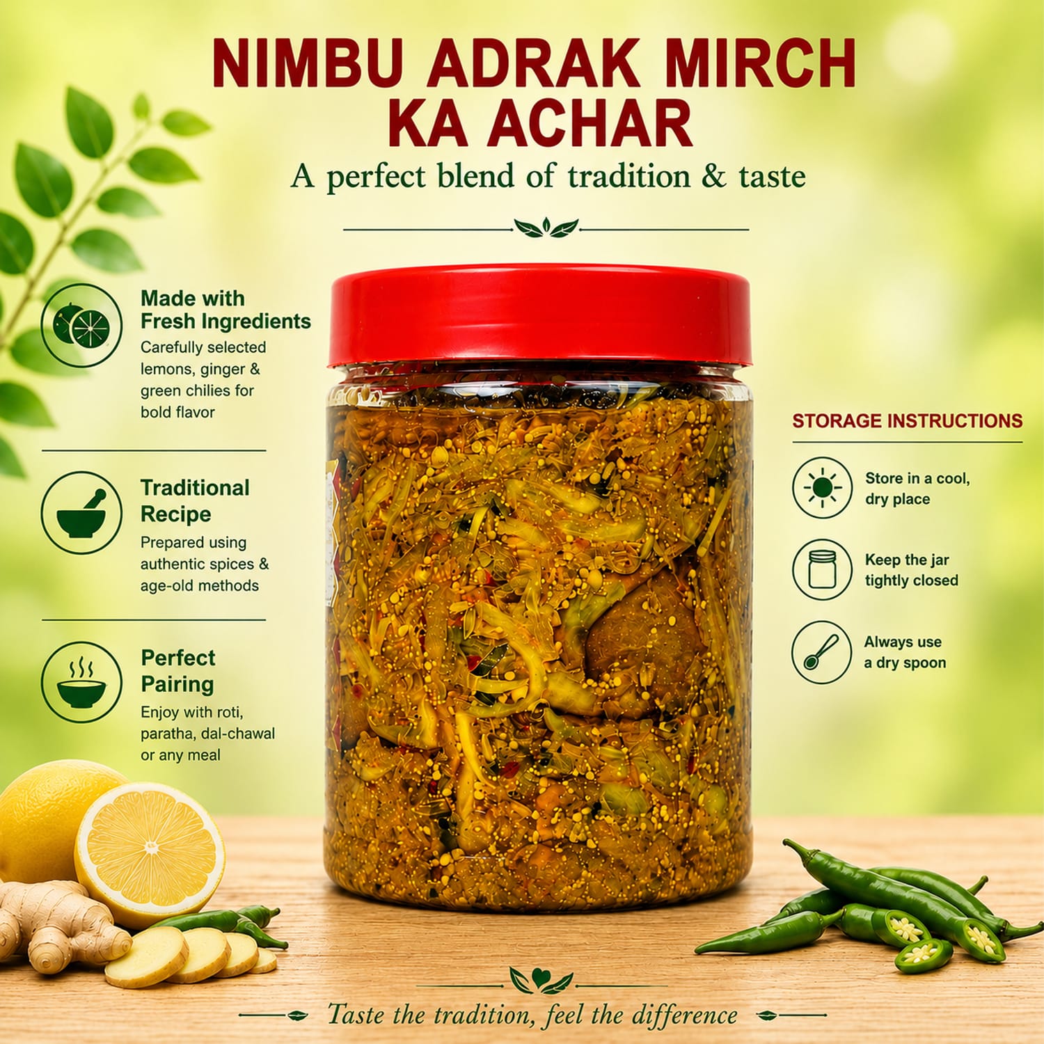 Nimbu Adrak Mirch Ka Achar - Image 2