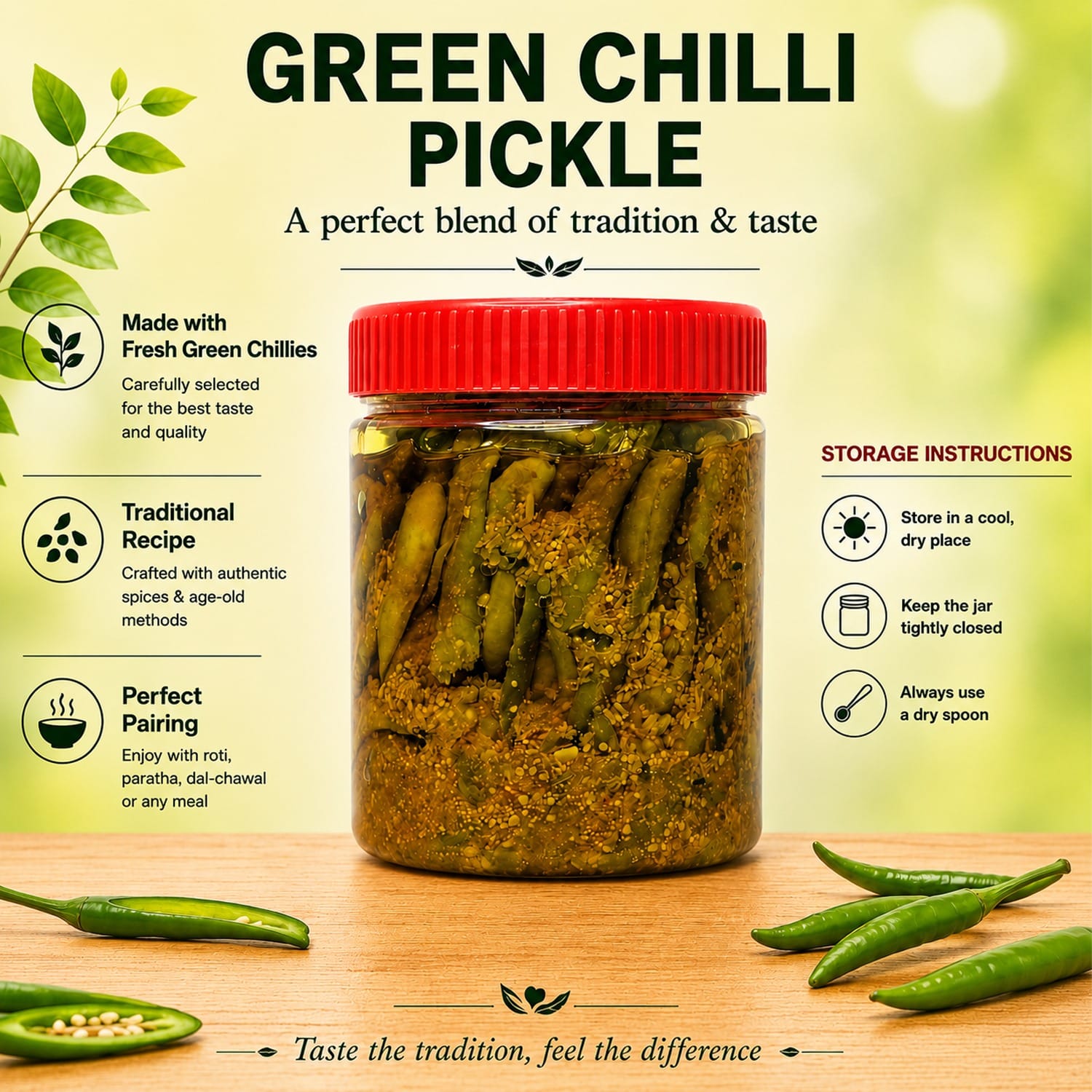Green Chilli Pickle (Cut Pieces) - Image 2